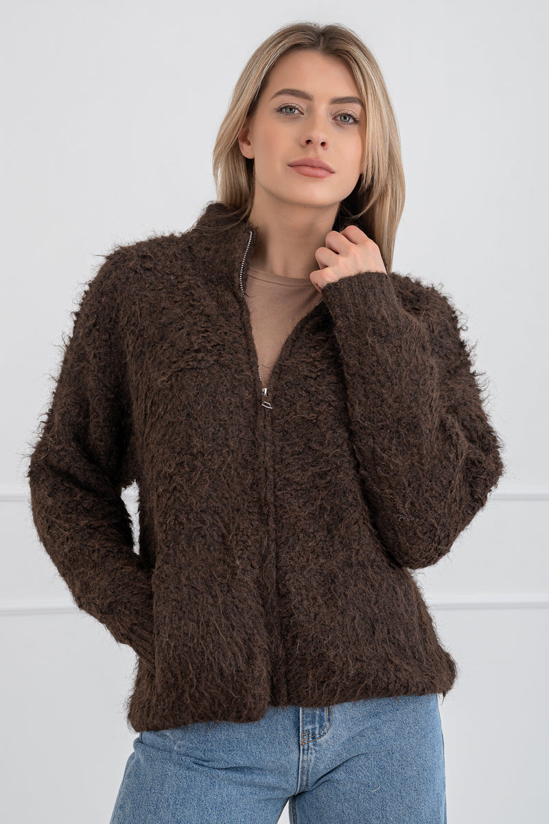 Moteriškas megztinis su vilna CLEO Ruda