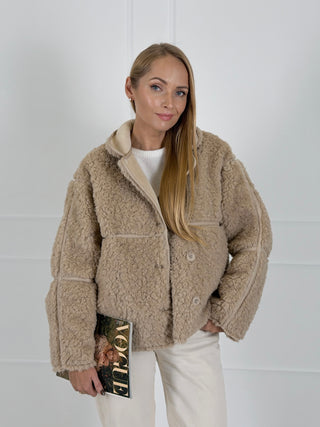 Moteriška kailinė striukė PLUSH Kreminė
