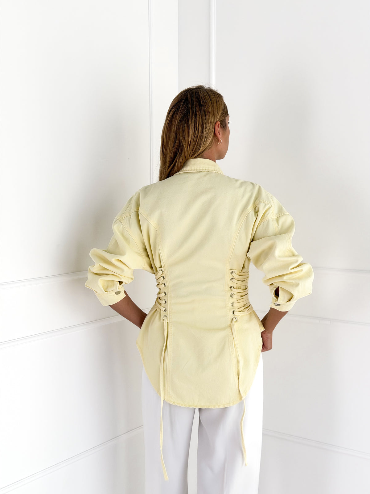 Moteriški džinsiniai marškiniai DOTTIE Geltona