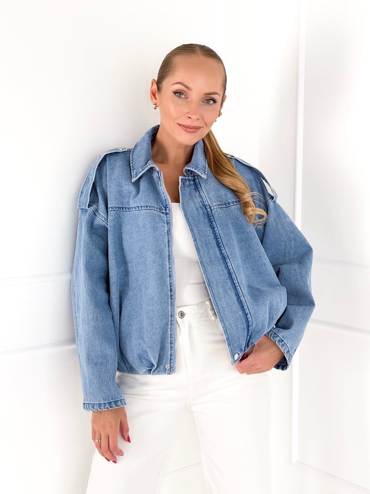 Moteriškas džinsinis švarkas MAISON Mėlyna