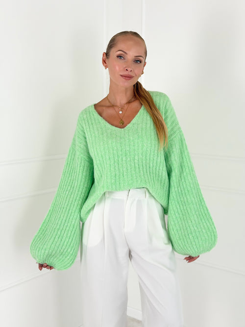 Moteriškas megztinis su vilna LUTHER Mėtinė