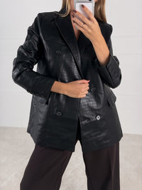 Moteriškas eko odos švarkas GOYO Juoda