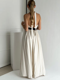 Moteriškas itališkas kombinezonas su diržu MESSINA Kreminė