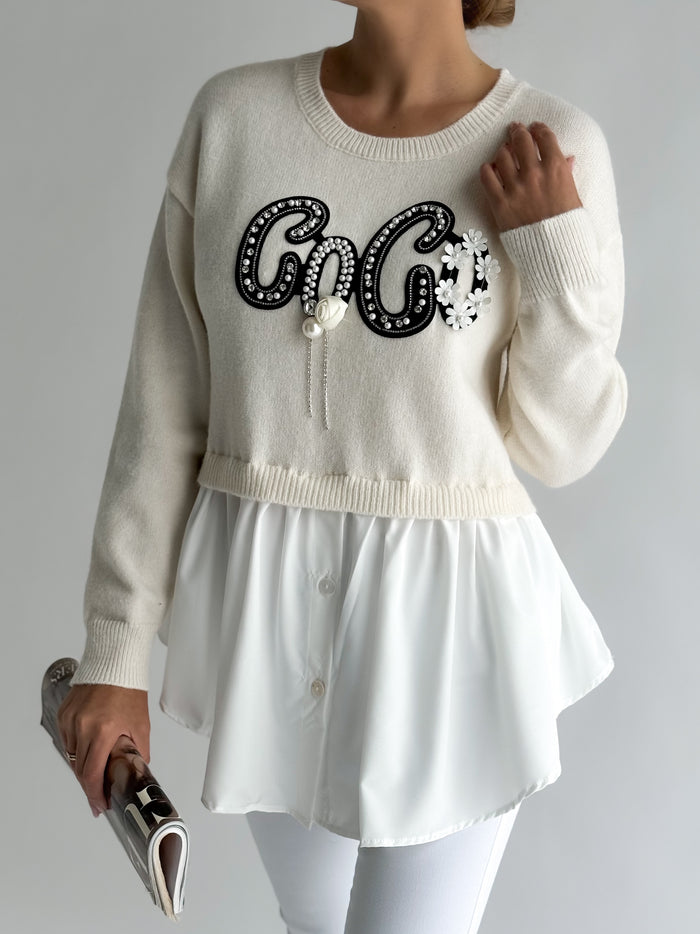 Moteriškas megztinis COCO Kreminė