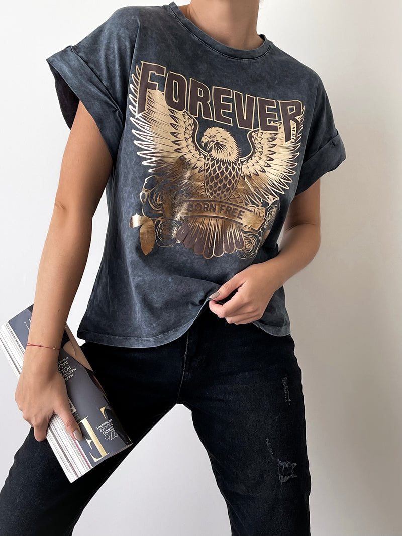 Moteriški medvilniniai marškinėliai FOREVER