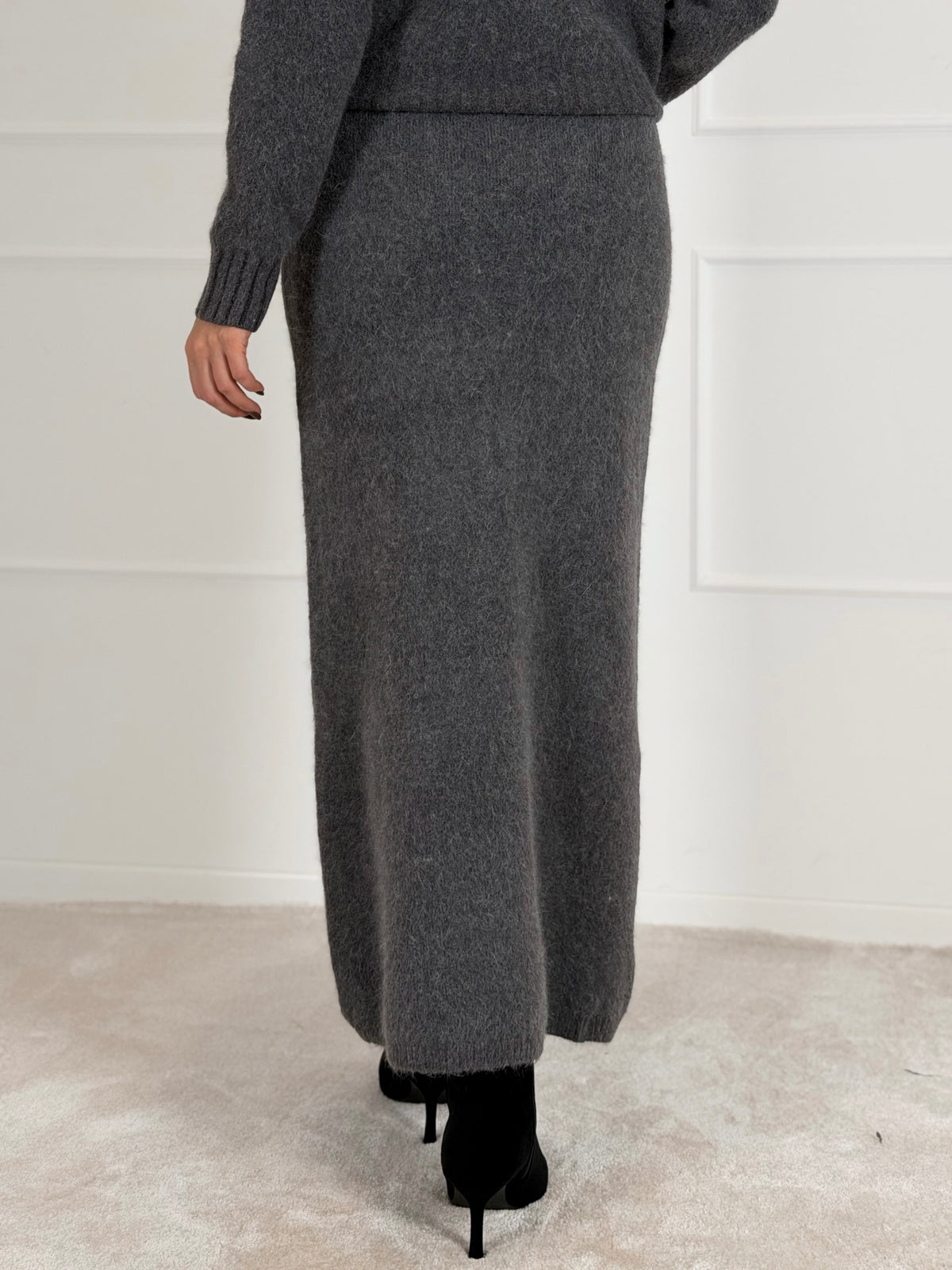 Moteriškas megztas sijonas su vilna LUCETTA Pilka