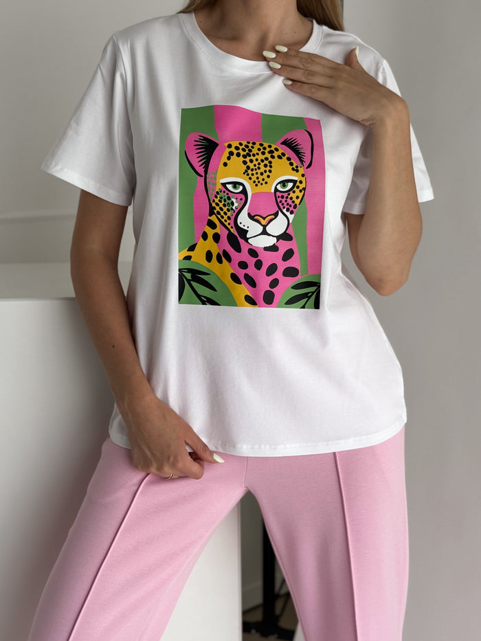 Moteriški marškinėliai CHEETAH 2 Balta