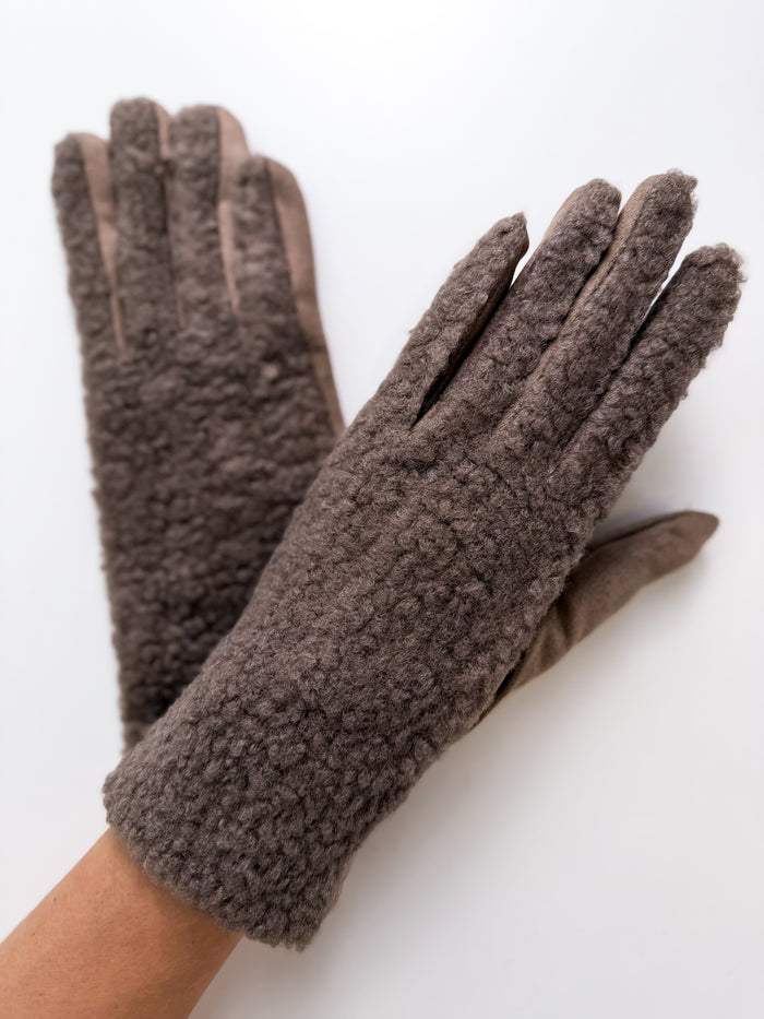 Moteriškos teddy pirštinės ANNIE Kapučino