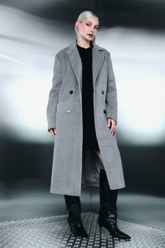 Moteriškas ilgas paltas MIGUEL Pilka