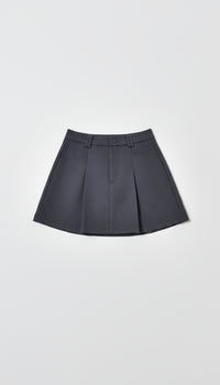 Moteriškas klostuotas sijonas su šortais CAROLA Pilka