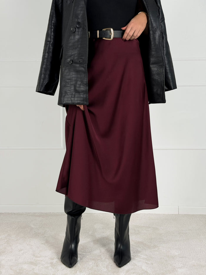 Moteriškas itališkas satino sijonas JENARO Bordo