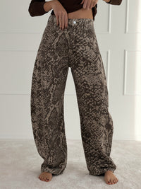 BALLOON modelio gyvatės rašto džinsai PYTHON Ruda