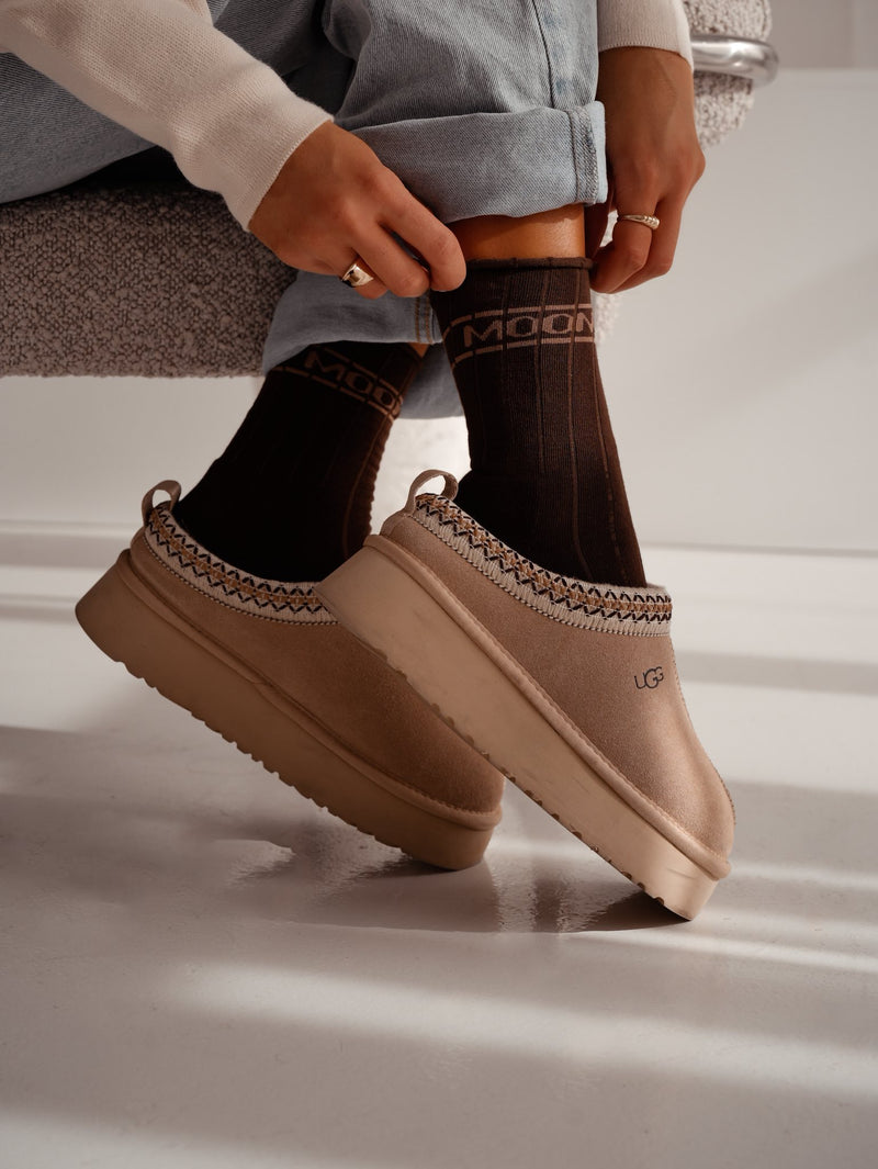 Moteriškos šiltos kojinės MOON Tamsiai ruda