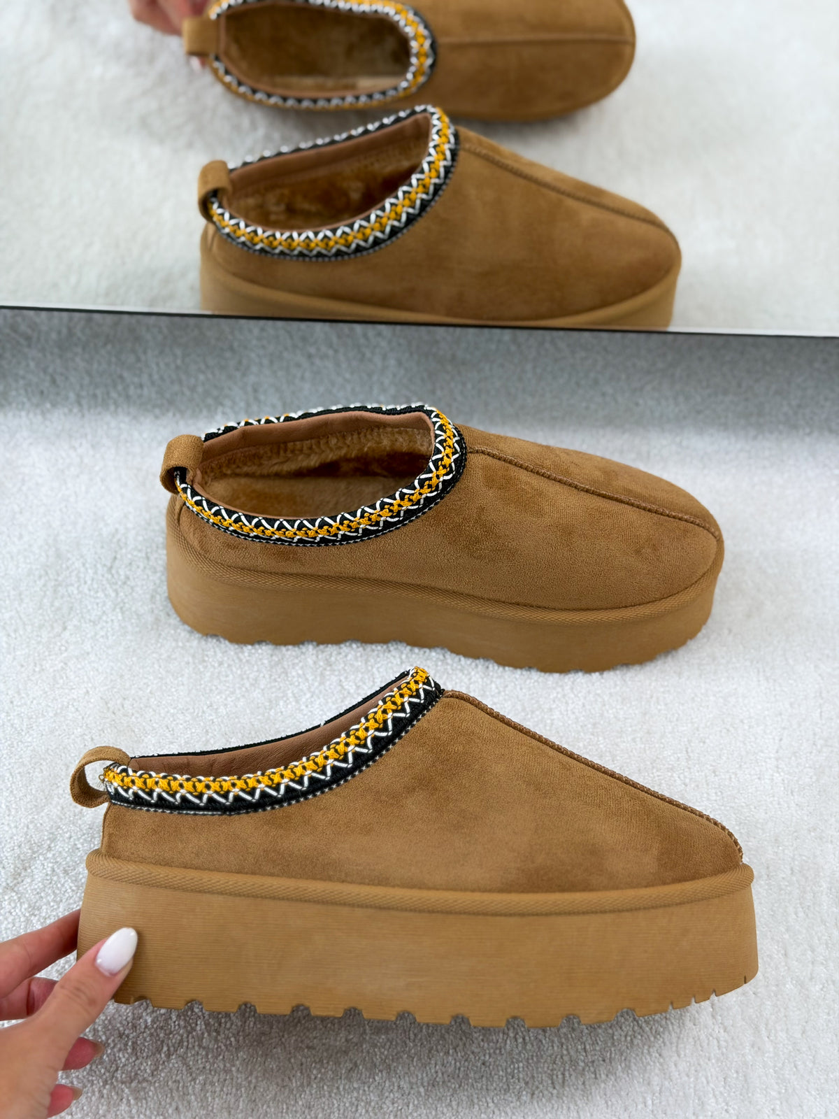 Moteriški UGG stiliaus aulinukai su platforma HOLLIS Ruda