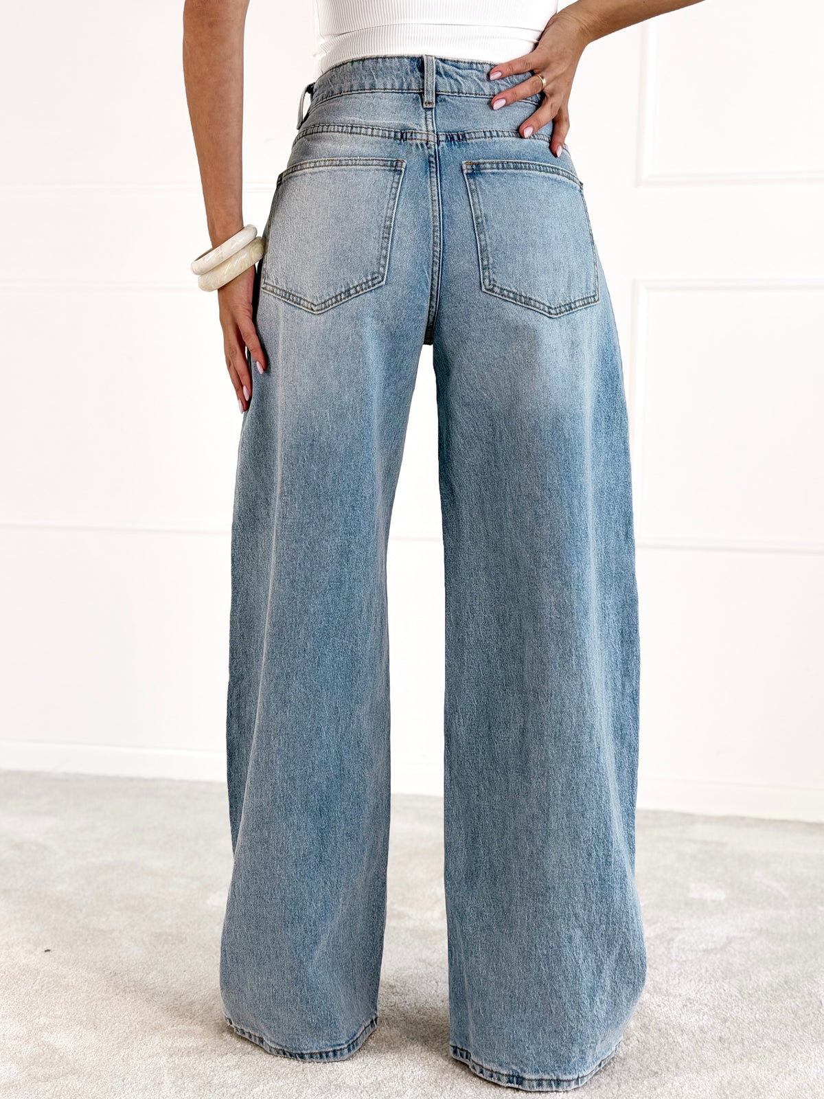 BAGGY BALLON moteriški džinsai EIRA Mėlyna