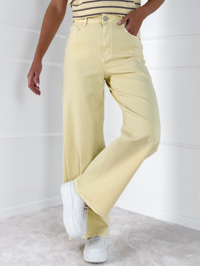 DAD FIT moteriški džinsai SEBASTIAN Geltona
