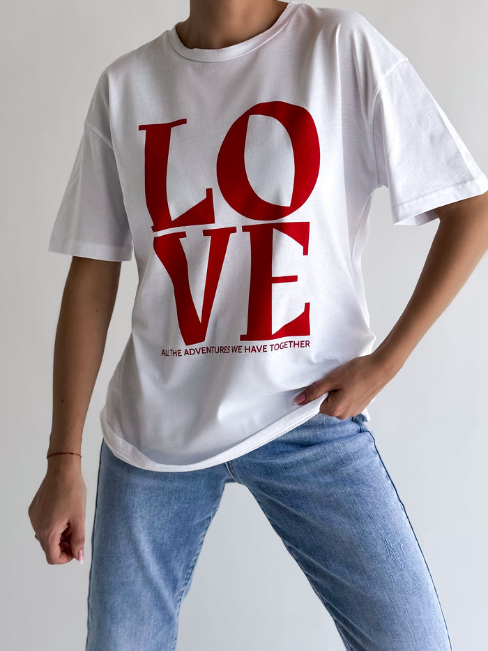 Moteriški itališki medvilniniai marškinėliai LOVE