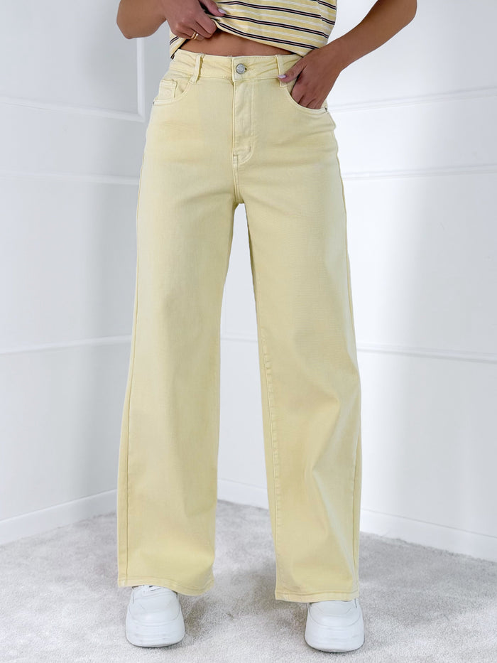 DAD FIT moteriški džinsai SEBASTIAN Geltona