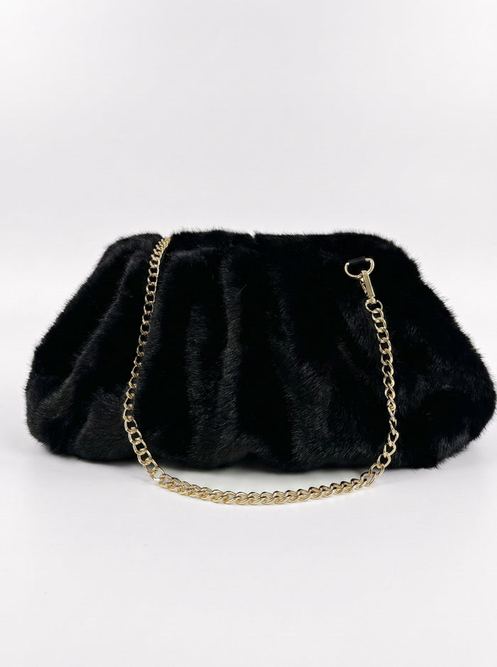 Moteriška dirbtinio kailio rankinė KASSIDY Juoda