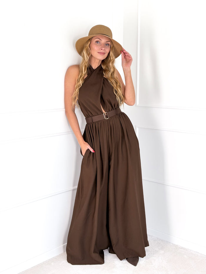 Moteriškas itališkas kombinezonas su diržu MESSINA Ruda