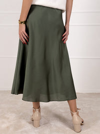 Moteriškas itališkas satino sijonas JENARO Chaki