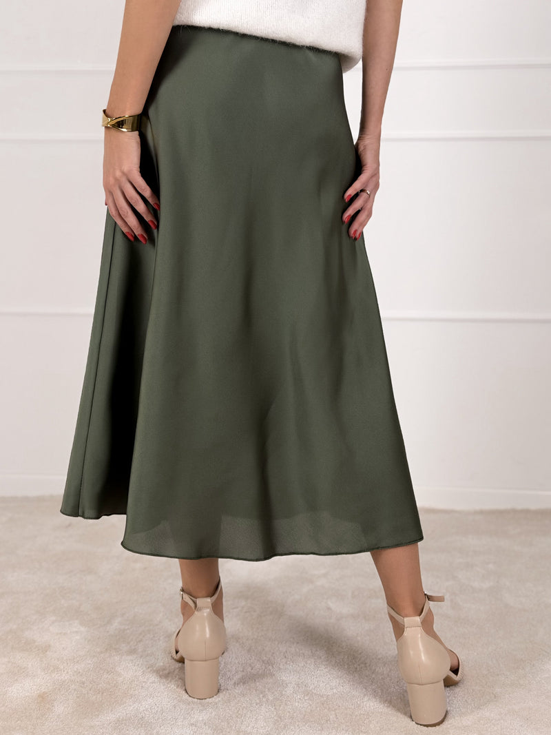 Moteriškas itališkas satino sijonas JENARO Chaki