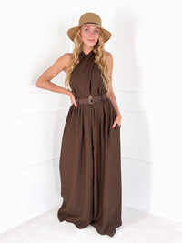 Moteriškas itališkas kombinezonas su diržu MESSINA Ruda