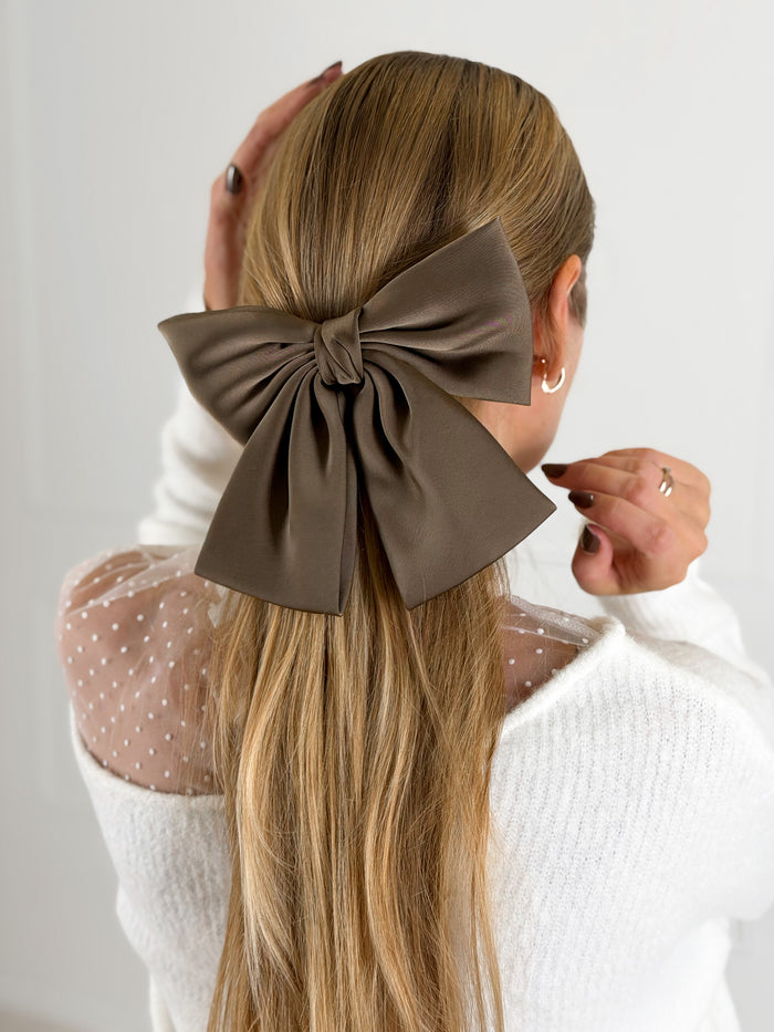 Plaukų segtukas kaspinas SATIN Kapučino