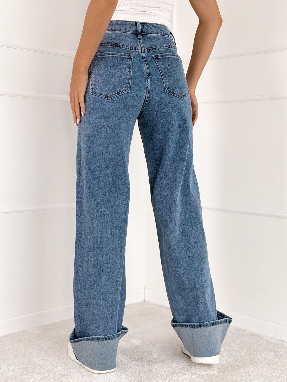 DAD FIT moteriški džinsai JACKY Mėlyna