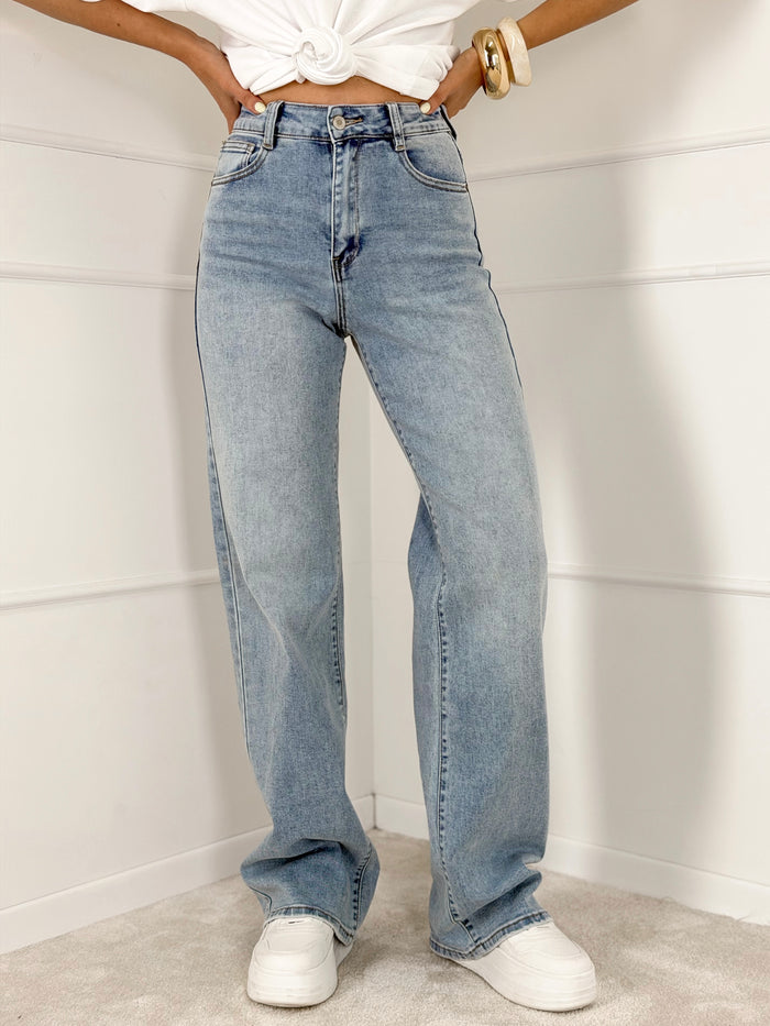 WIDE LEG EXTRA LONG moteriški džinsai MAELLE Mėlyna