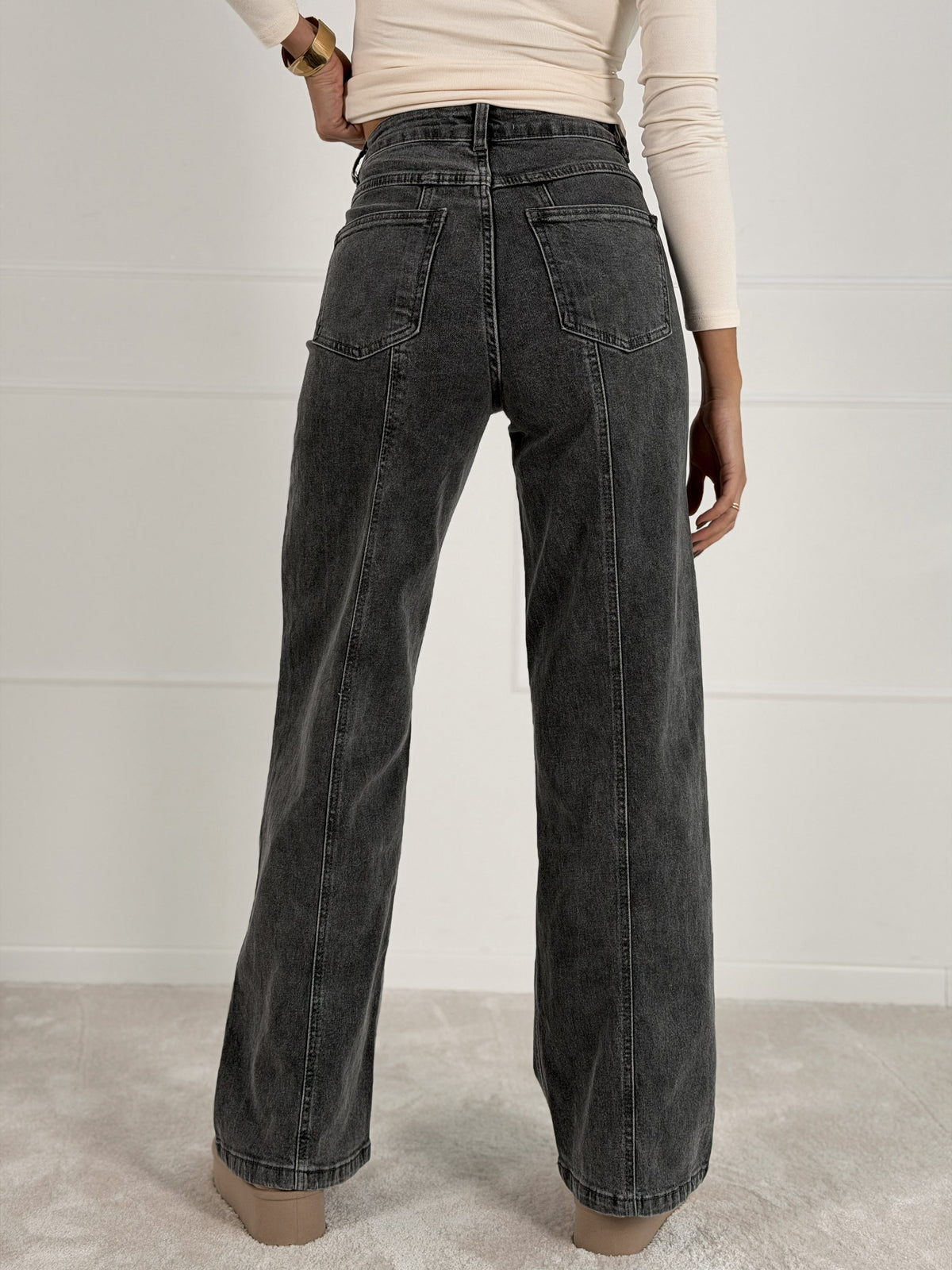 DAD FIT FULL LENGTH modelio moteriški džinsai JACIRA Pilka