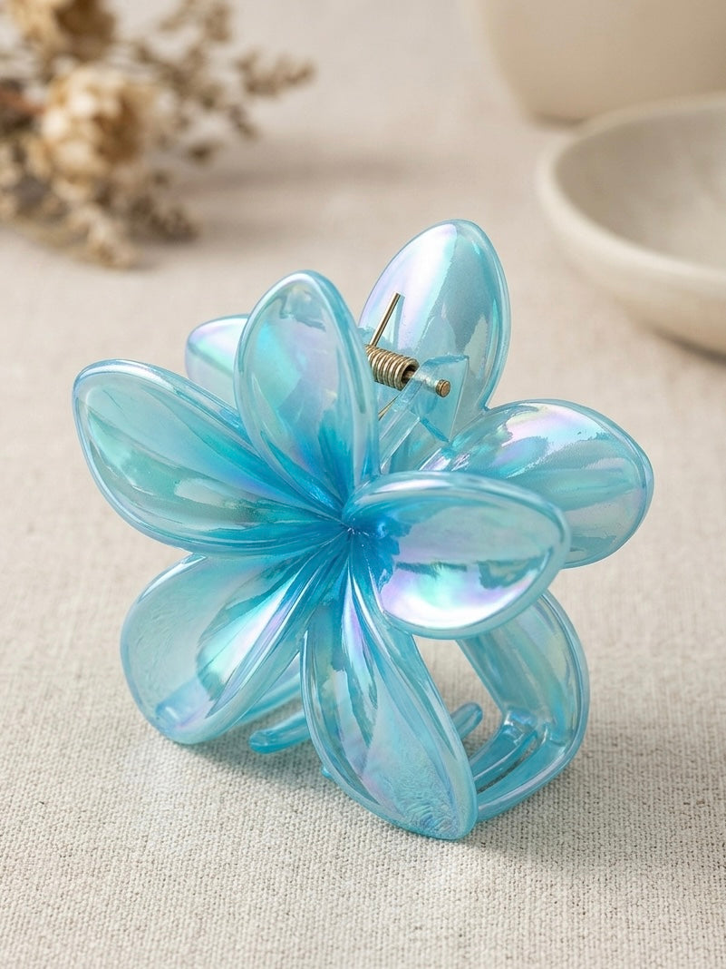 Gėlės formos plaukų segtukas GINNY Žydra