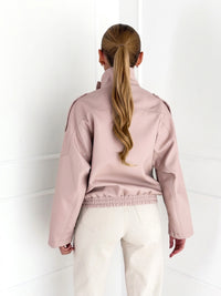 Moteriškas eko odos švarkas NICOLE Rožinė