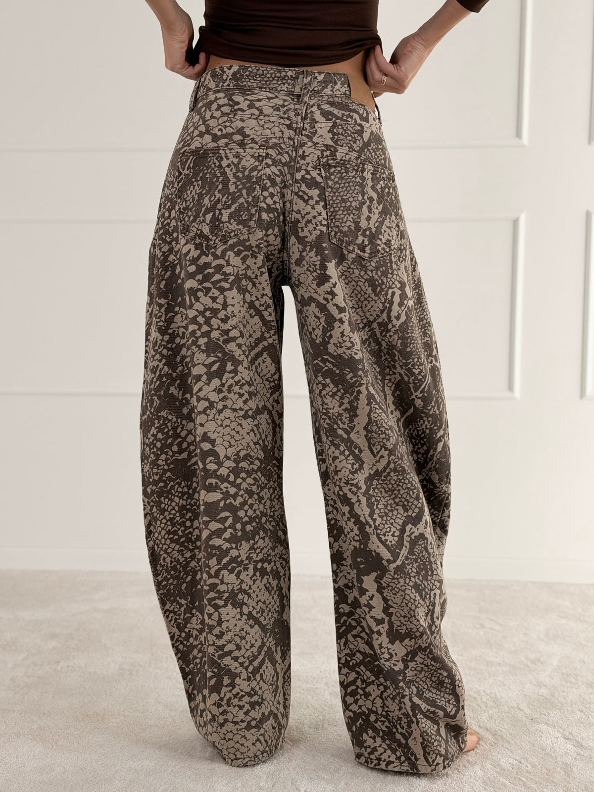 BALLOON modelio gyvatės rašto džinsai PYTHON Ruda