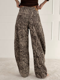 BALLOON modelio gyvatės rašto džinsai PYTHON Ruda