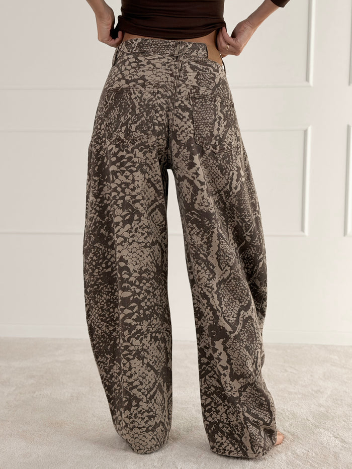 BALLOON modelio gyvatės rašto džinsai PYTHON Ruda