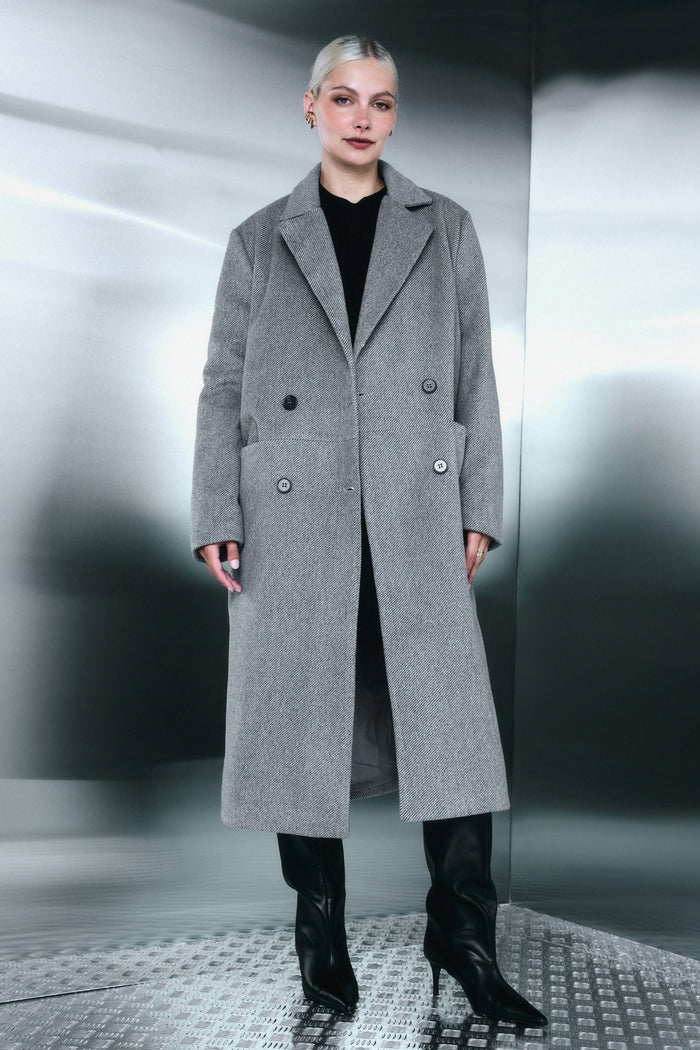 Moteriškas ilgas paltas MIGUEL Pilka