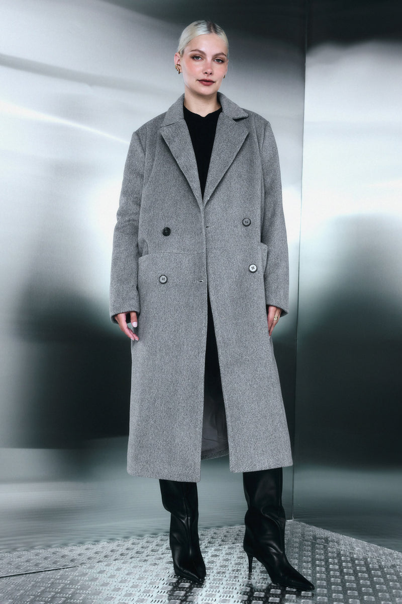 Moteriškas ilgas paltas MIGUEL Pilka