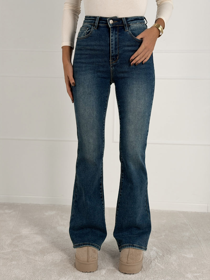 FLARE FIT FULL LENGTH modelio moteriški džinsai LIWEN Mėlyna