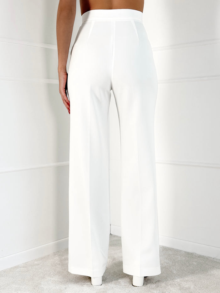 Moteriškos klasikinės kelnės DIYA Balta