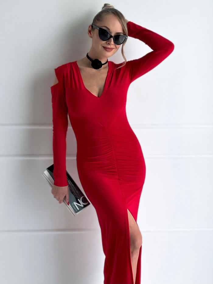 Moteriška šventinė suknelė CALABRIA Raudona
