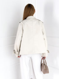 Moteriškas eko odos švarkas LUXIE Balta