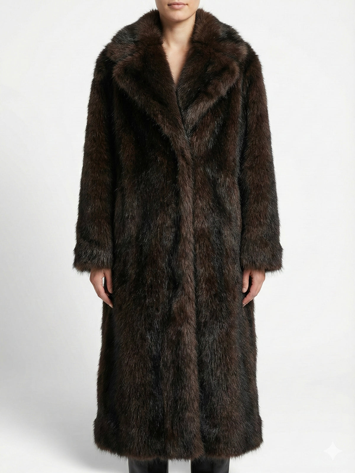 Moteriški ilgi kailiniai ALASKA Tamsiai ruda