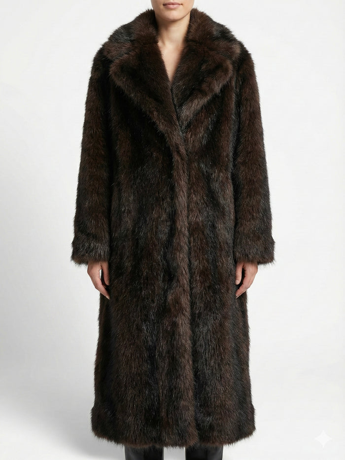 Moteriški ilgi kailiniai ALASKA Tamsiai ruda