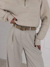 Natūralios odos moteriškas diržas SCOTTIE Kreminė