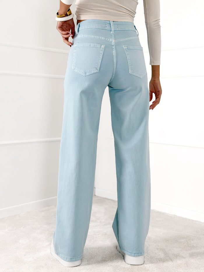 WIDE LEG modelio moteriški džinsai NANDO Žydra