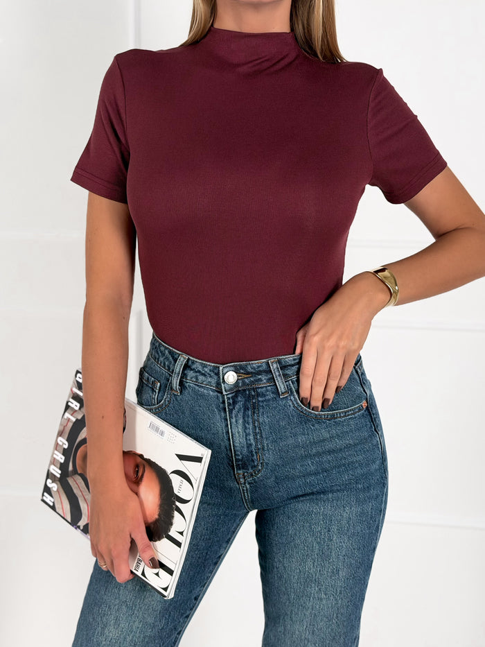 Moteriška medvilninė palaidinė BOSTON Bordo