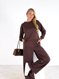 Moteriškas laisvalaikio kostiumėlis ELLIE Tamsiai ruda