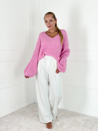Moteriškas megztinis su vilna LUTHER Rožinė