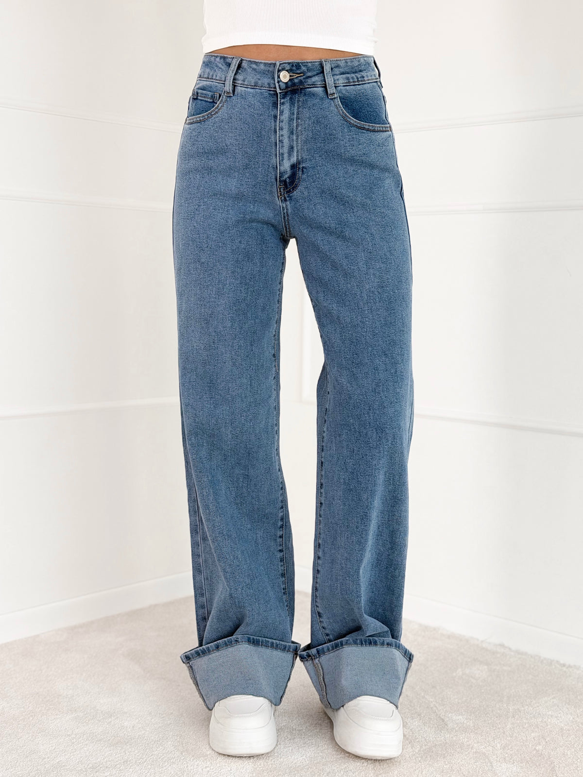 DAD FIT moteriški džinsai JACKY Mėlyna